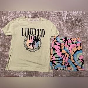 Limited Too Light Green and Tie-Dye Kids Set size S 7/8